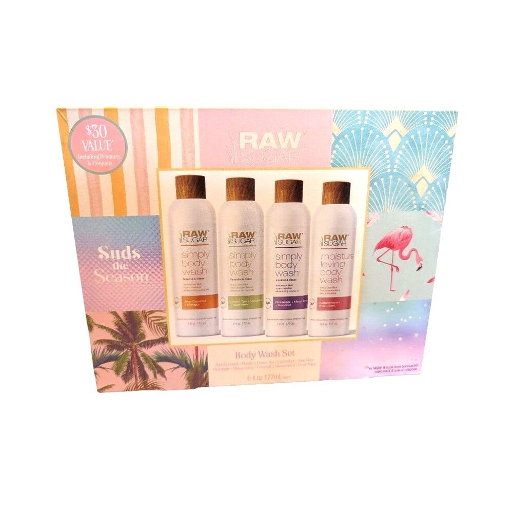 Raw Sugar Simply Body Wash Gift Set Suds Of The Season Set Of Four New